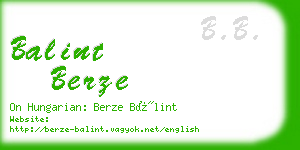 balint berze business card